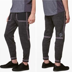 Robert Geller x Lululemon mens Track Pants Take The Moment Flicker Black Sz M
